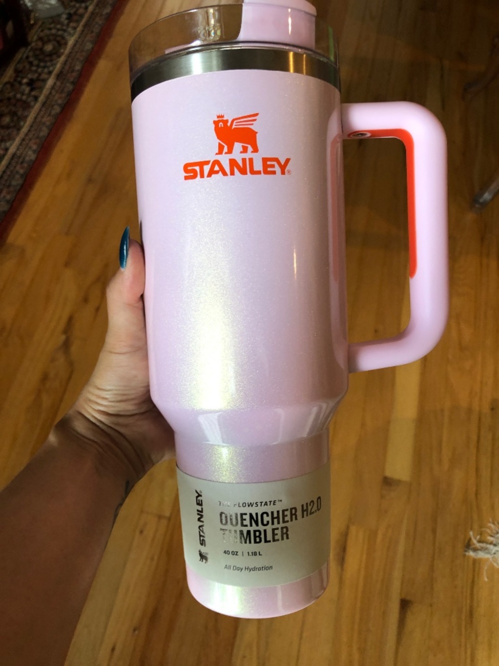 NWT Stanley Rose Petal Shimmer 40 oz Quencher H2.0 Tumbler New Frequency - Picture 3 of 4